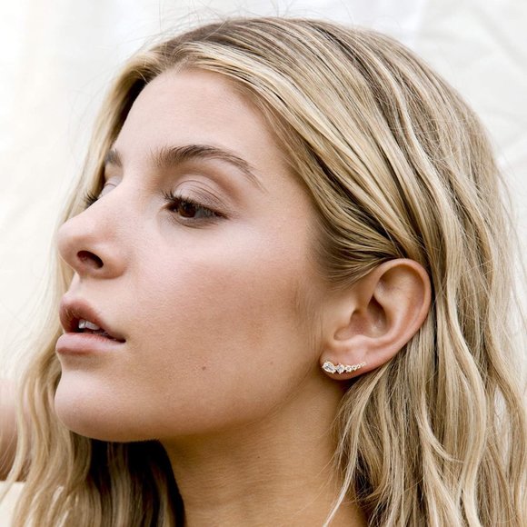 Women's 14K Gold Plated Cubic Zirconia Ear Crawler Earrings - Picture 2 of 13